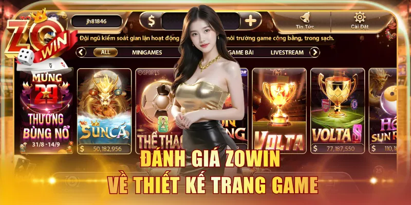 Đánh giá ZOWIN về thiết kế trang game