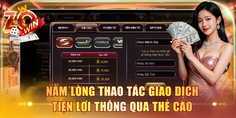 Nằm lòng thao tác giao dịch tiện lợi thông qua Thẻ cào