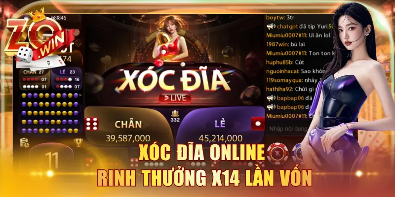 Xóc Đĩa online rinh thưởng x14 lần vốn